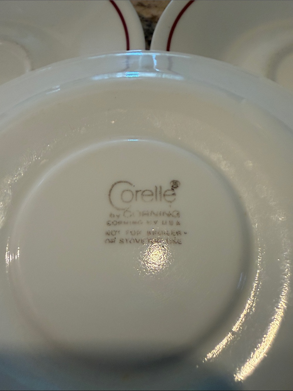 Corelle | Burgundy Rose Saucers | Set of 5 - Picture 2 of 5